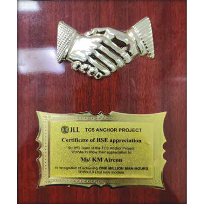 KM Aircon - Certificate of Appreciation