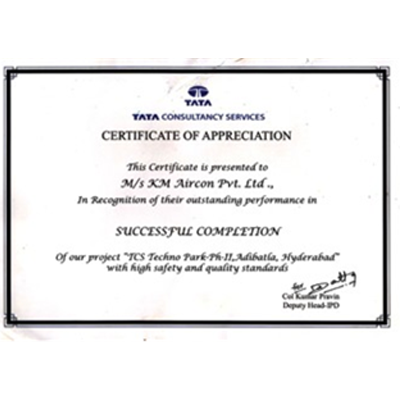 KM Aircon - Certificate of Appreciation