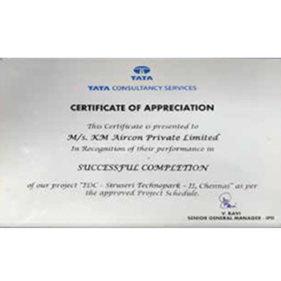 KM Aircon - Certificate of Appreciation